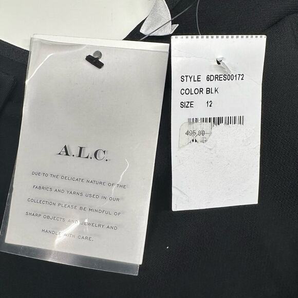 NWT | A.L.C. | Sander Buckle Strap Midi Dress | Black | Size 12 - Picture 12 of 16